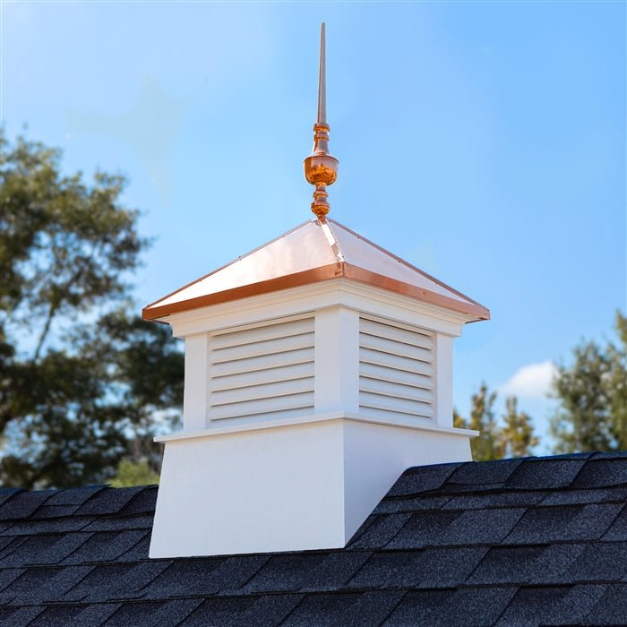 26" Square Manchester Vinyl Cupola with Victoria Finial - Evira