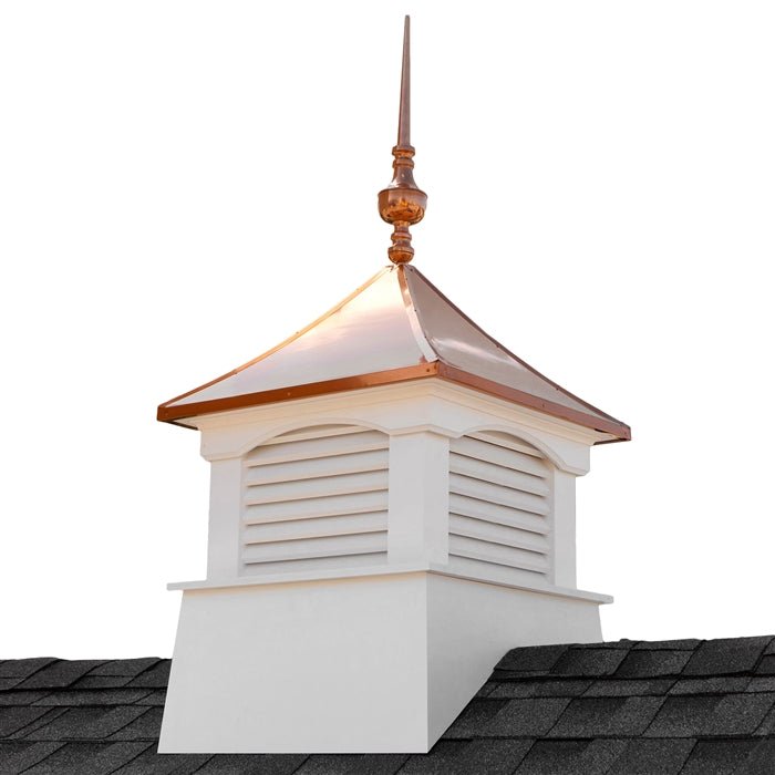 30" Square Coventry Vinyl Cupola with Victoria Finial - Evira