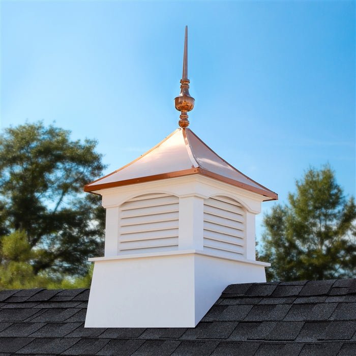 30" Square Coventry Vinyl Cupola with Victoria Finial - Evira
