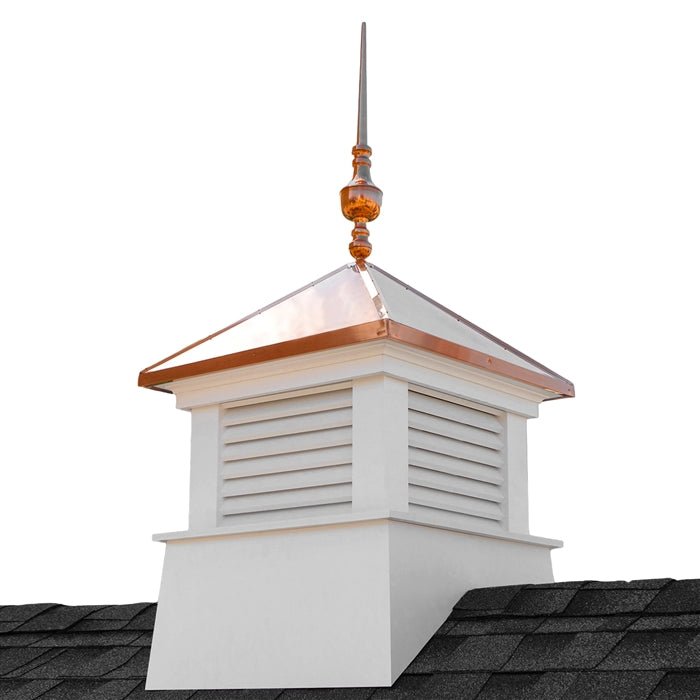 30" Square Manchester Vinyl Cupola with Victoria Finial - Evira