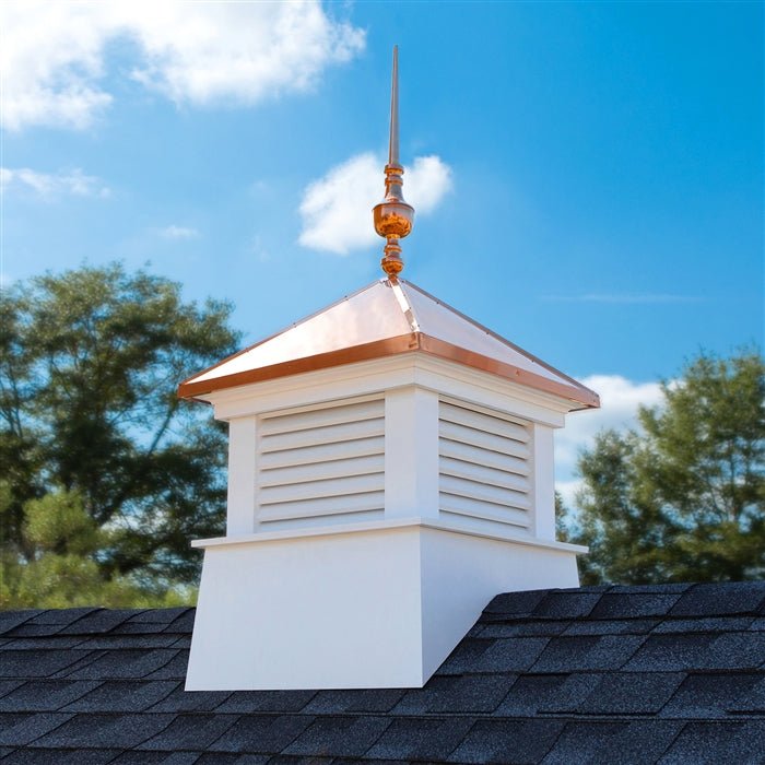 30" Square Manchester Vinyl Cupola with Victoria Finial - Evira