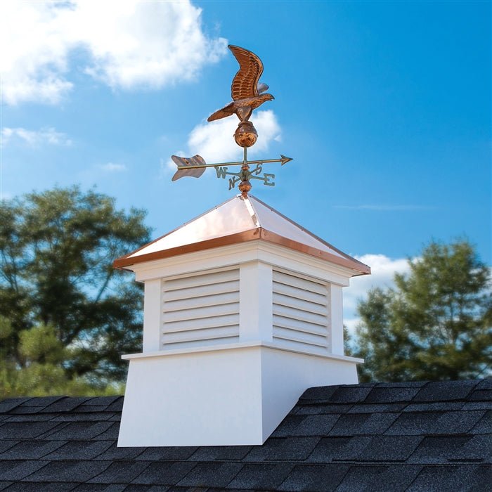 30" Square Manchester Vinyl Cupola with Eagle Weathervane - Evira