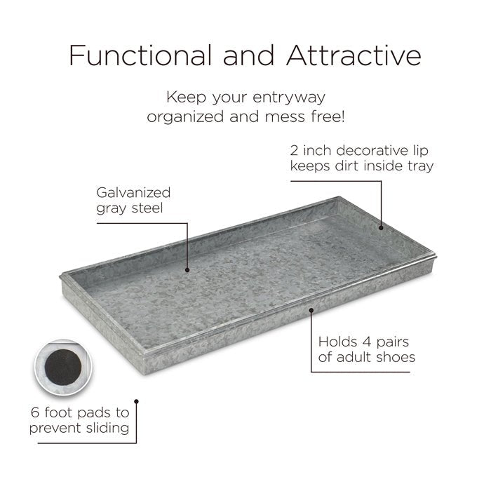 Classic Galvanized Multi-Purpose Boot Tray - Evira