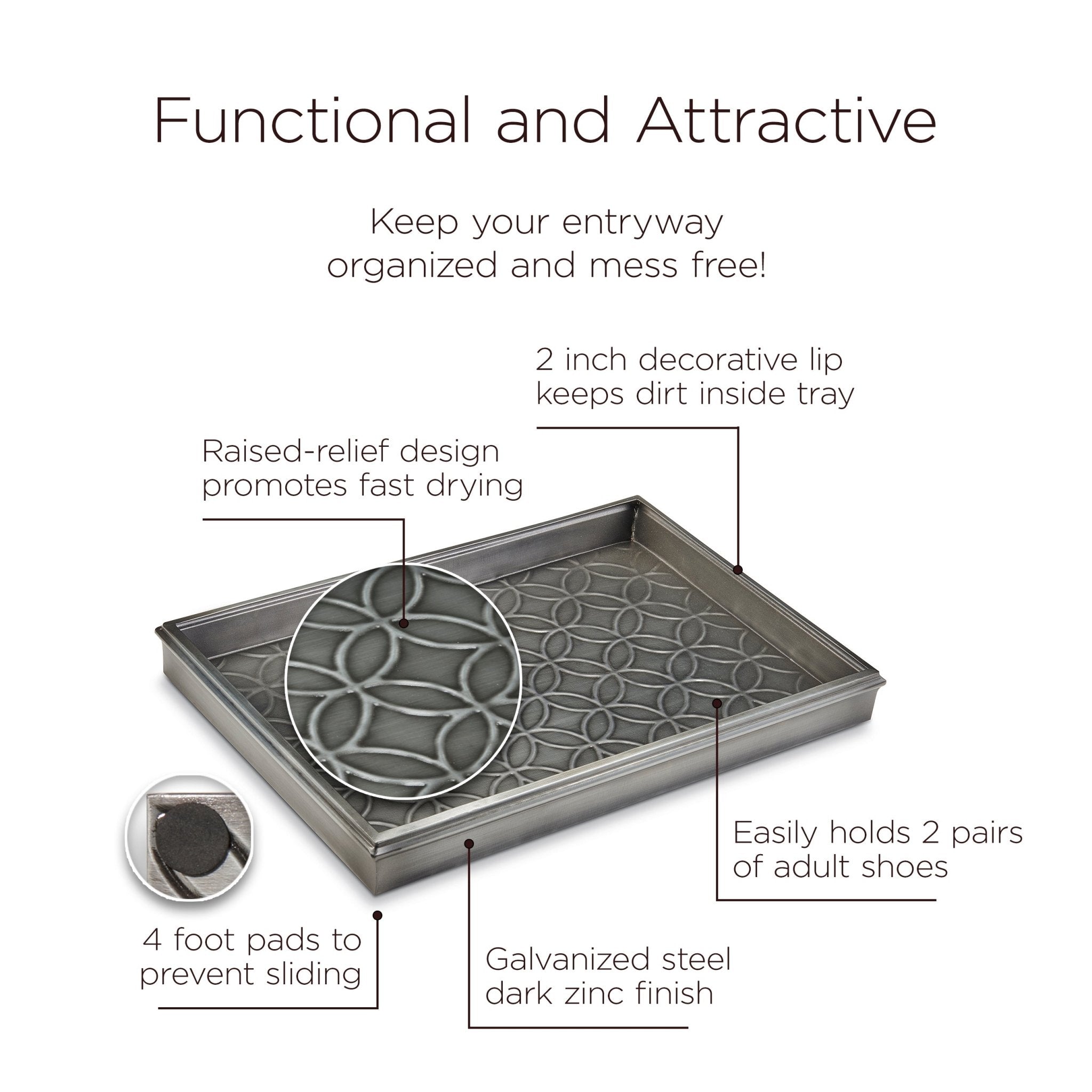 20" Double Circles Boot Tray - Evira