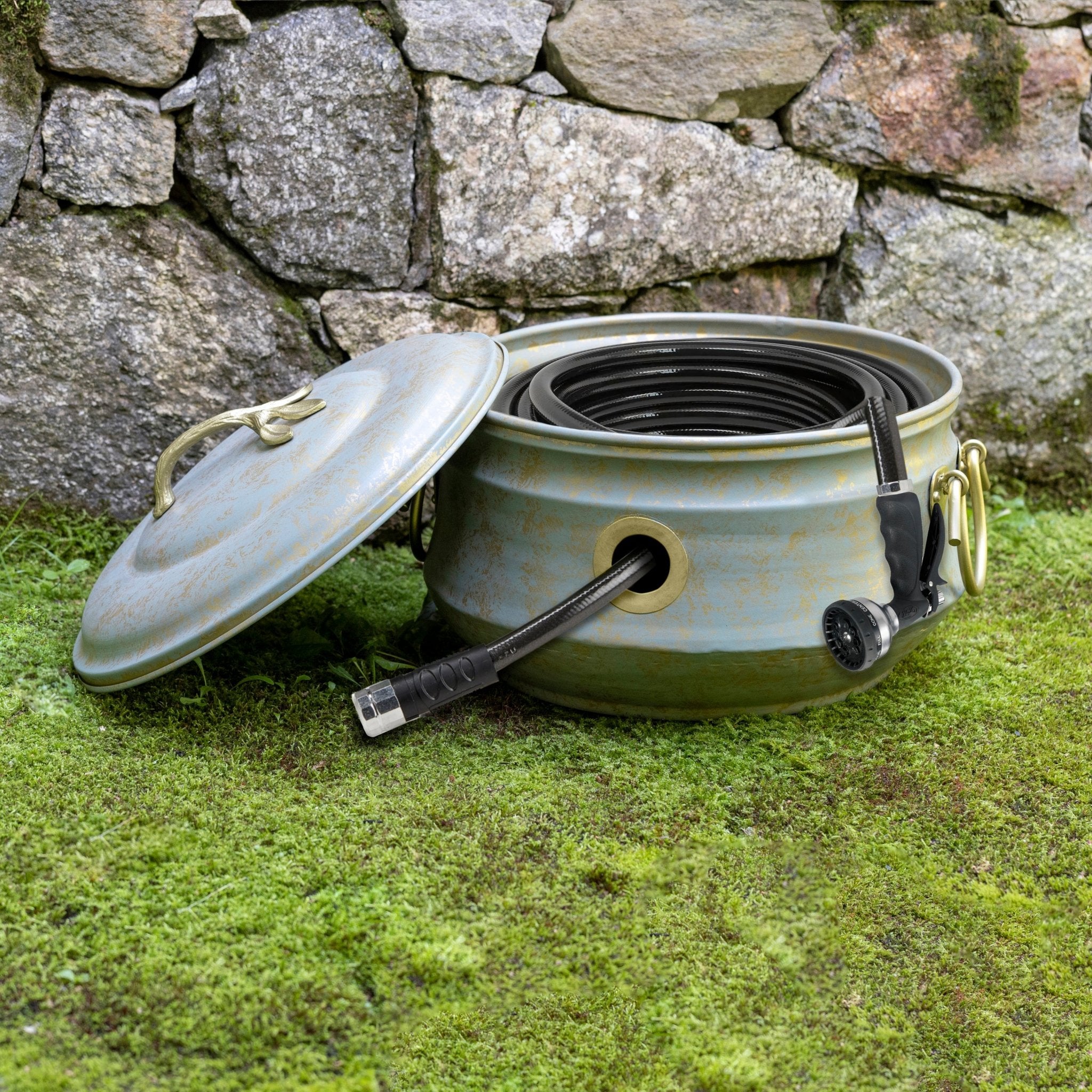 Sedona Hose Pot with Lid, Brass Accents - Evira