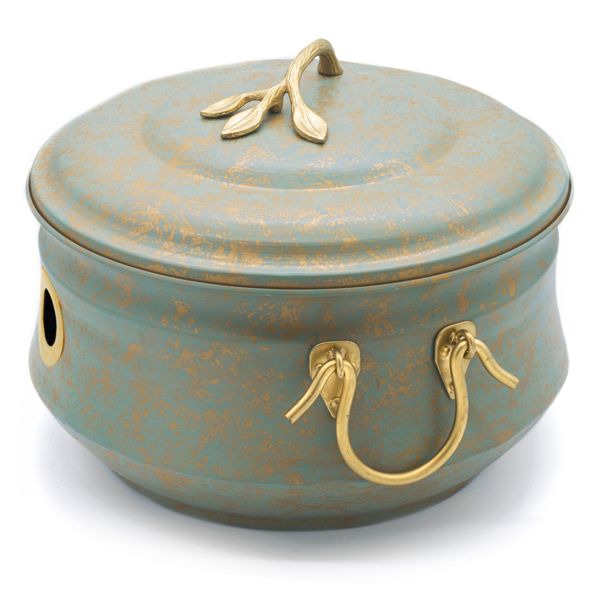 Sedona Hose Pot with Lid, Brass Accents - Evira