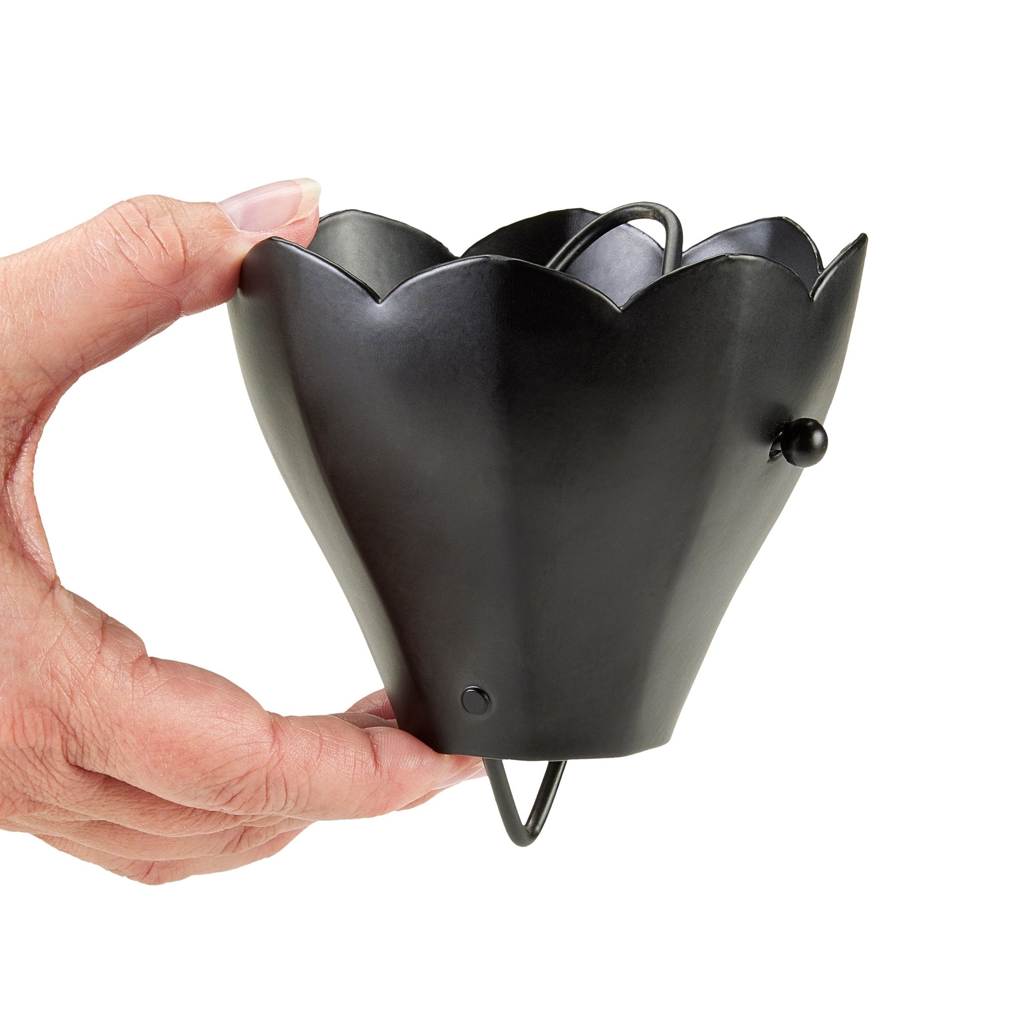 13 Cup Tulip Black Aluminum Rain Chain - Evira