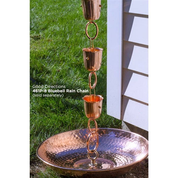Rain Chain Basin - Large 16.5 in. Diameter, Hand Hammered - Evira