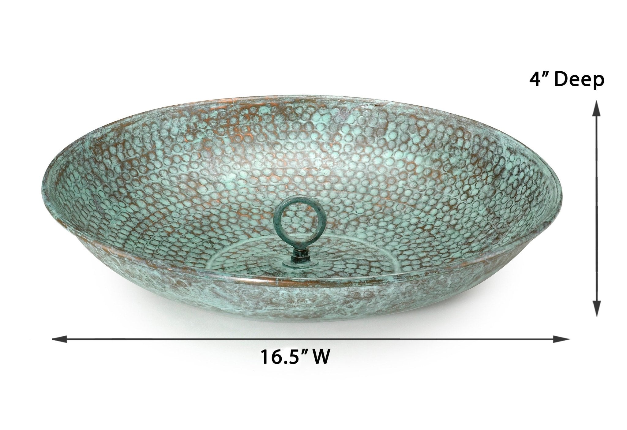 Rain Chain Basin - Large 16.5 in. Diameter, Hand Hammered - Evira