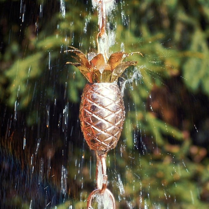 Pineapple Rain Chain - 8.5 ft., with 4 Large Figures - Evira