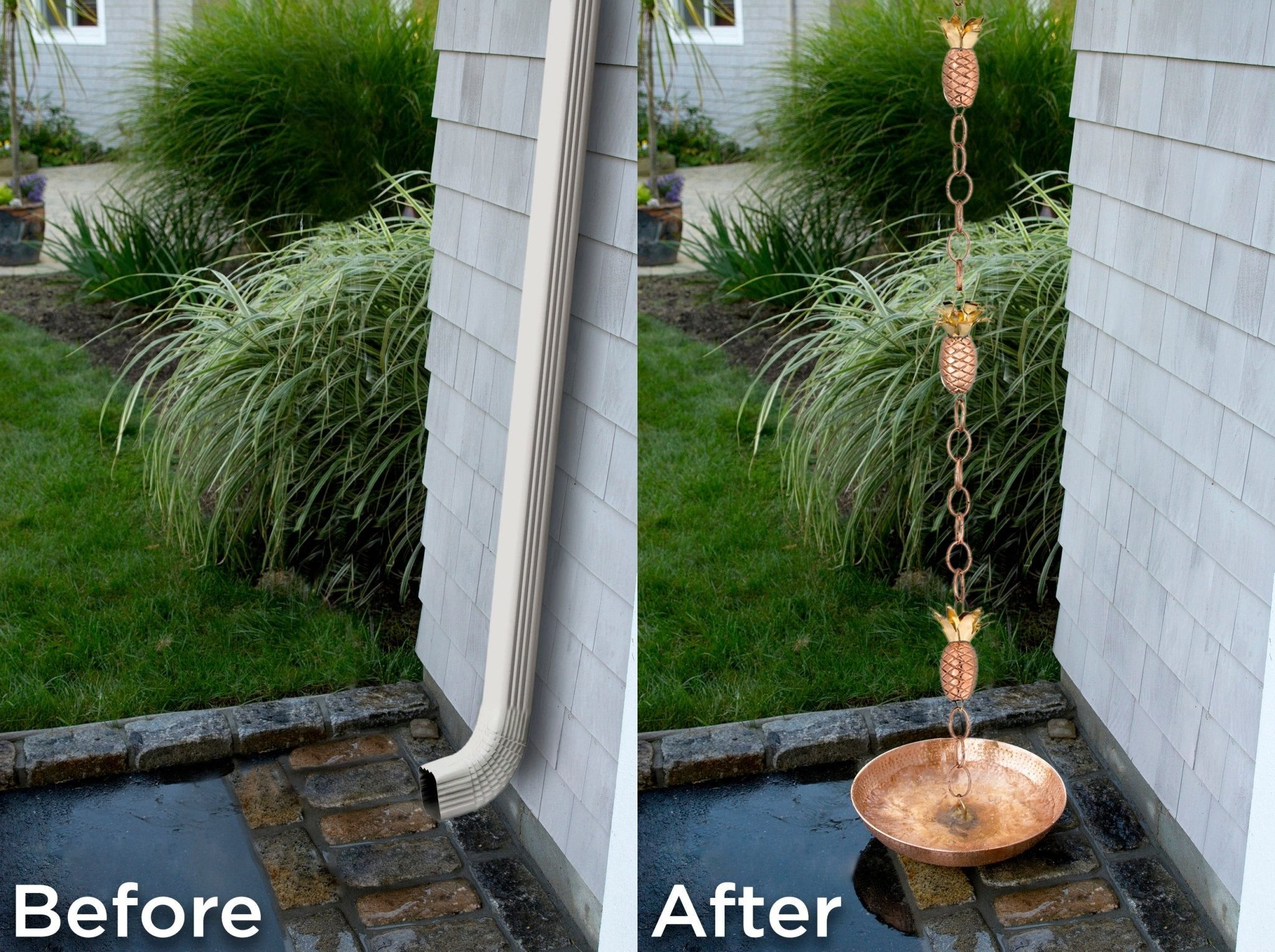 Pineapple Rain Chain - 8.5 ft., with 4 Large Figures - Evira