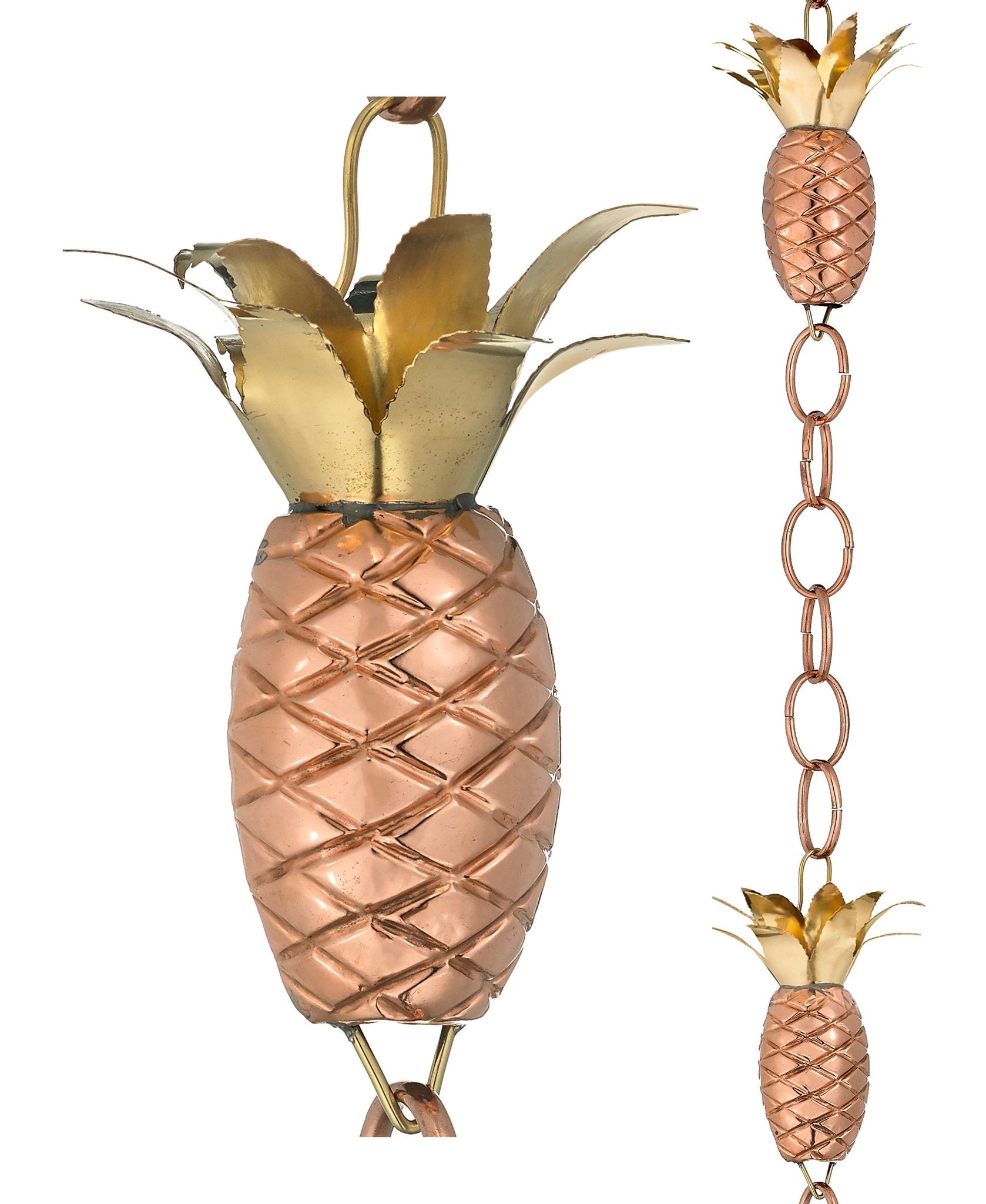 Pineapple Rain Chain - 8.5 ft., with 4 Large Figures - Evira
