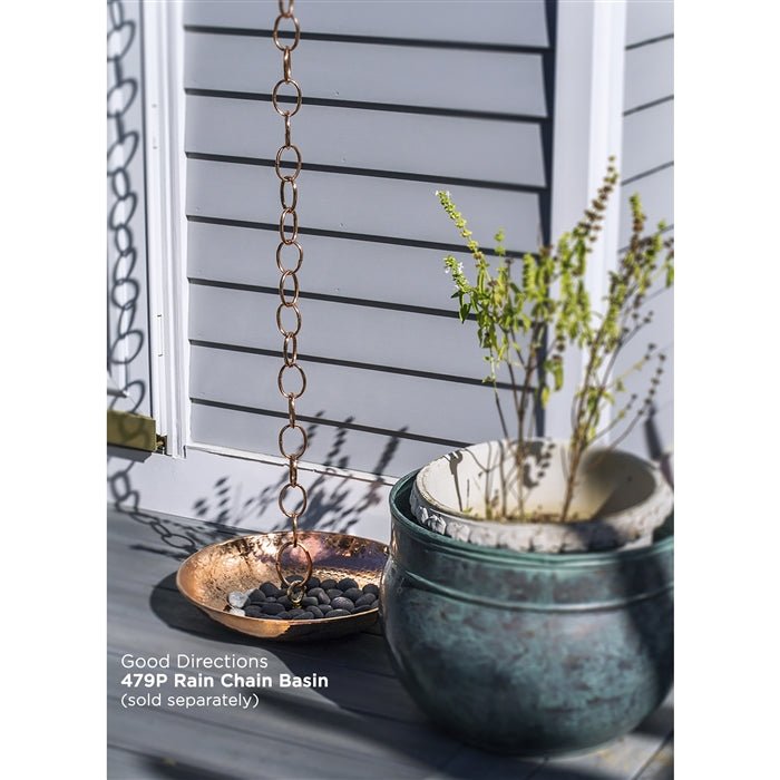 Link Rain Chain - 8.5 ft., with Large Links - Evira