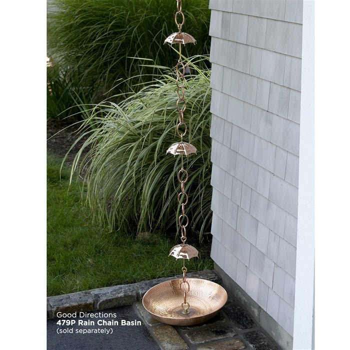 Umbrella Rain Chain - 8.5 ft., with 4 Extra Large Figures - Evira