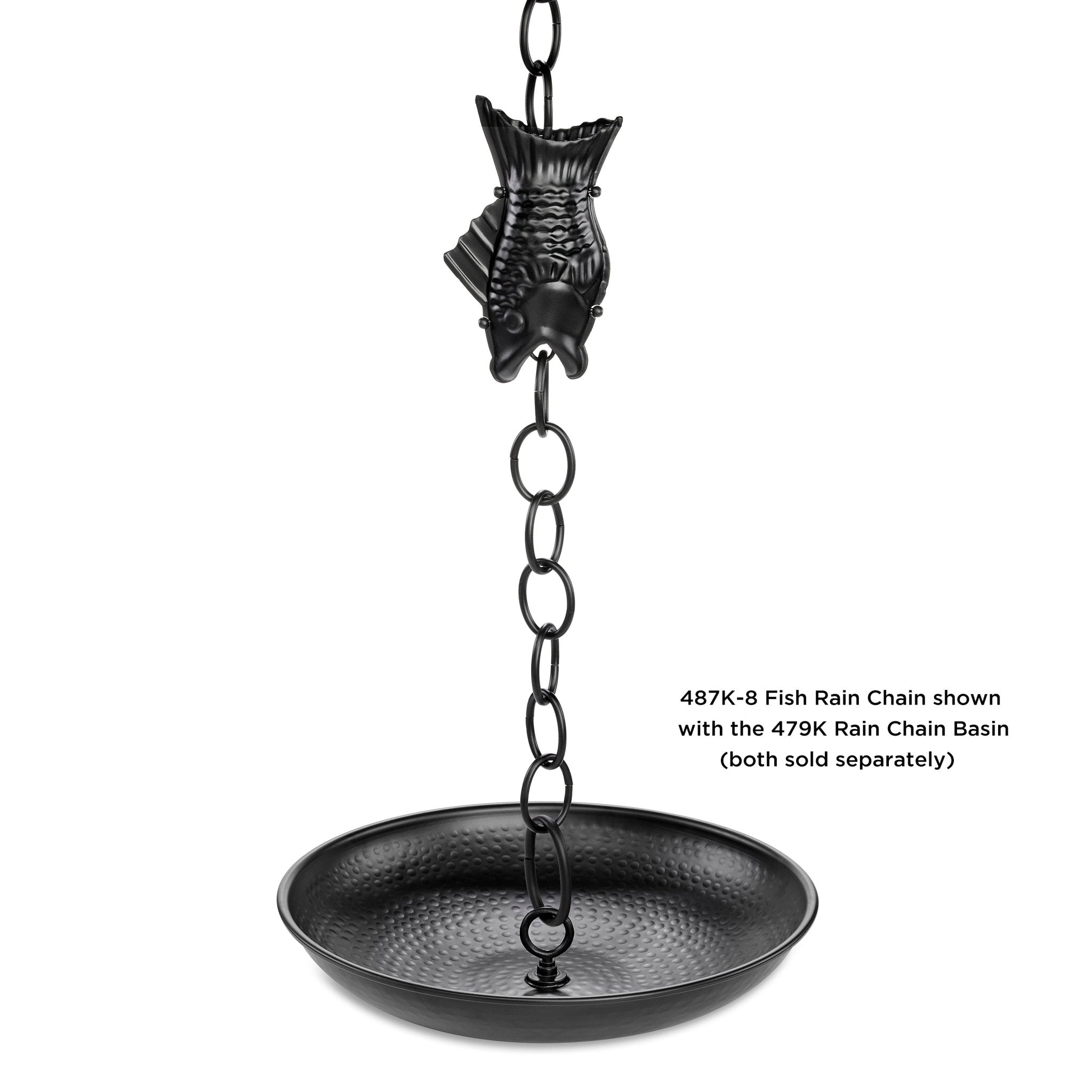Fish Black Aluminum Rain Chain - Evira