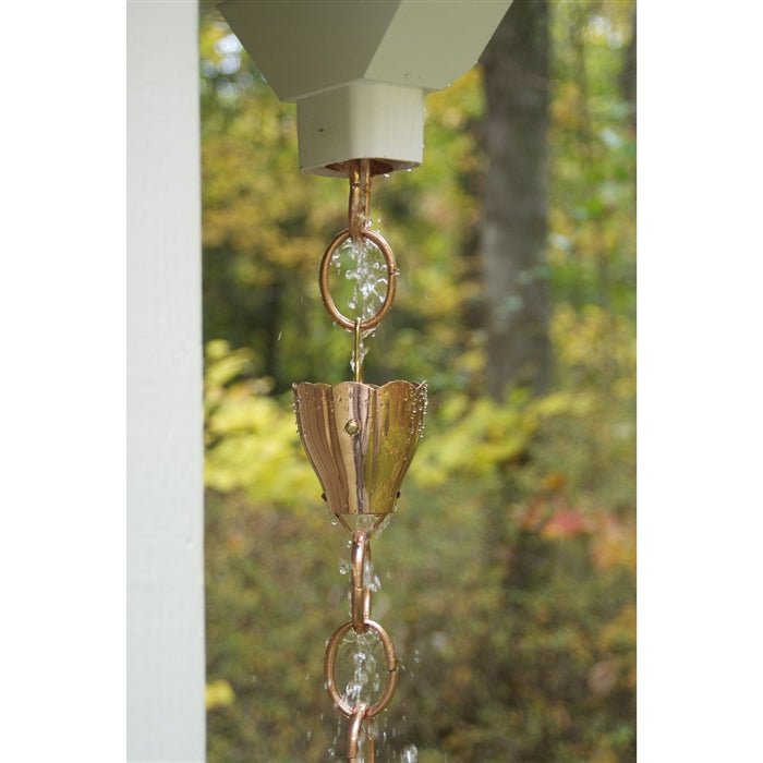 Crocus Rain Chain - 8.5 ft.,with 9 Large Cups - Evira