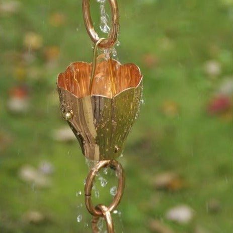 Crocus Rain Chain - 8.5 ft.,with 9 Large Cups - Evira