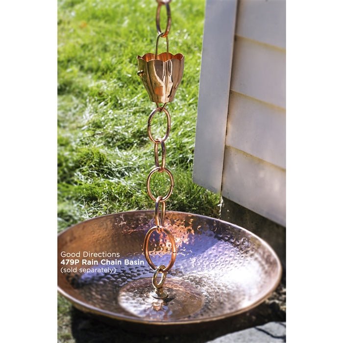 Crocus Rain Chain - 8.5 ft.,with 9 Large Cups - Evira