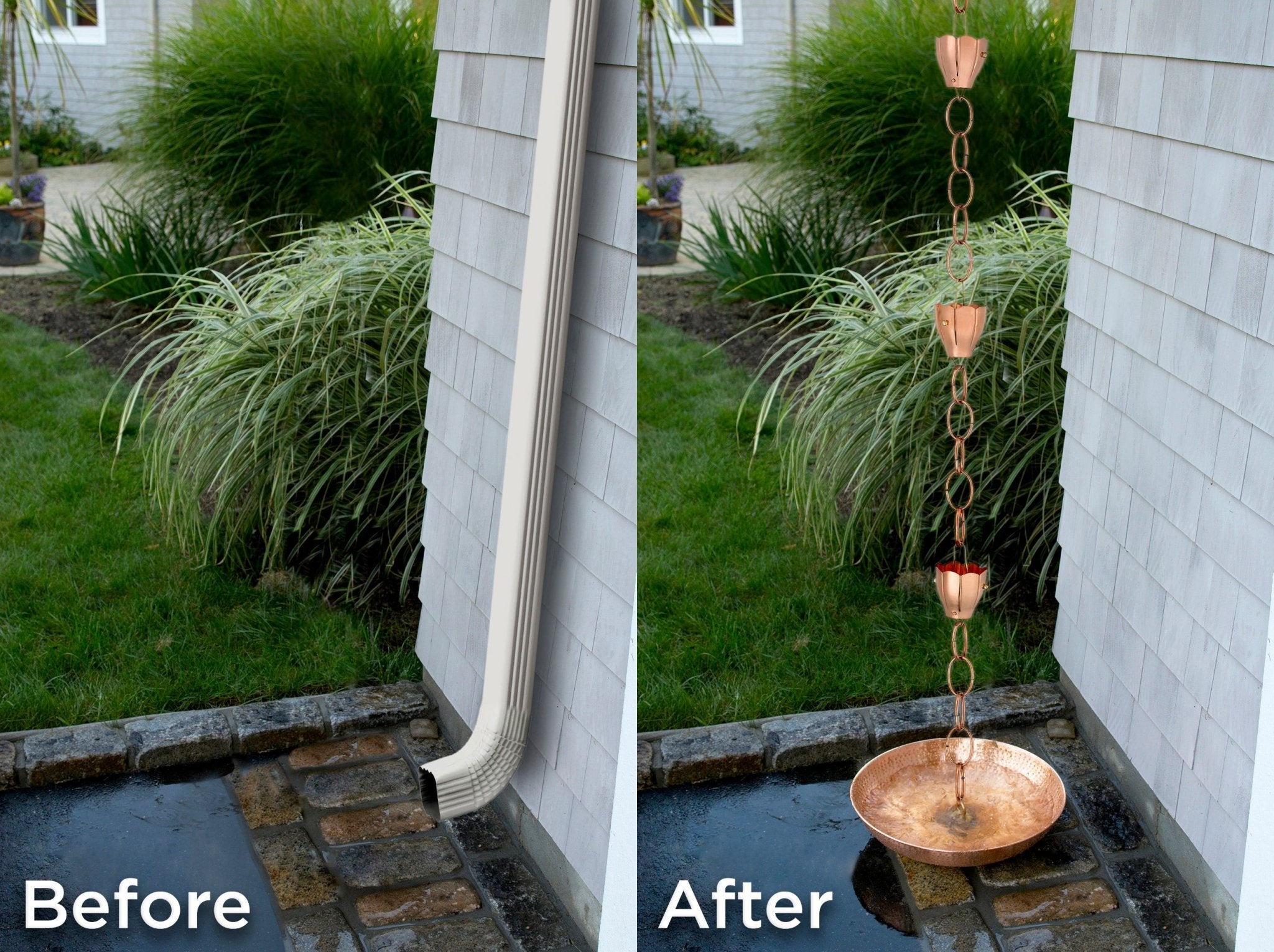 Crocus Rain Chain - 8.5 ft.,with 9 Large Cups - Evira