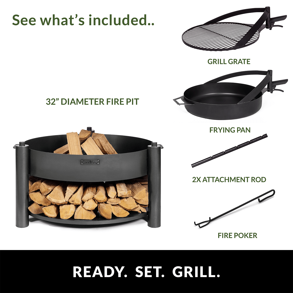 Grand Hearth 32" Grill and Frying Pan Set - Evira