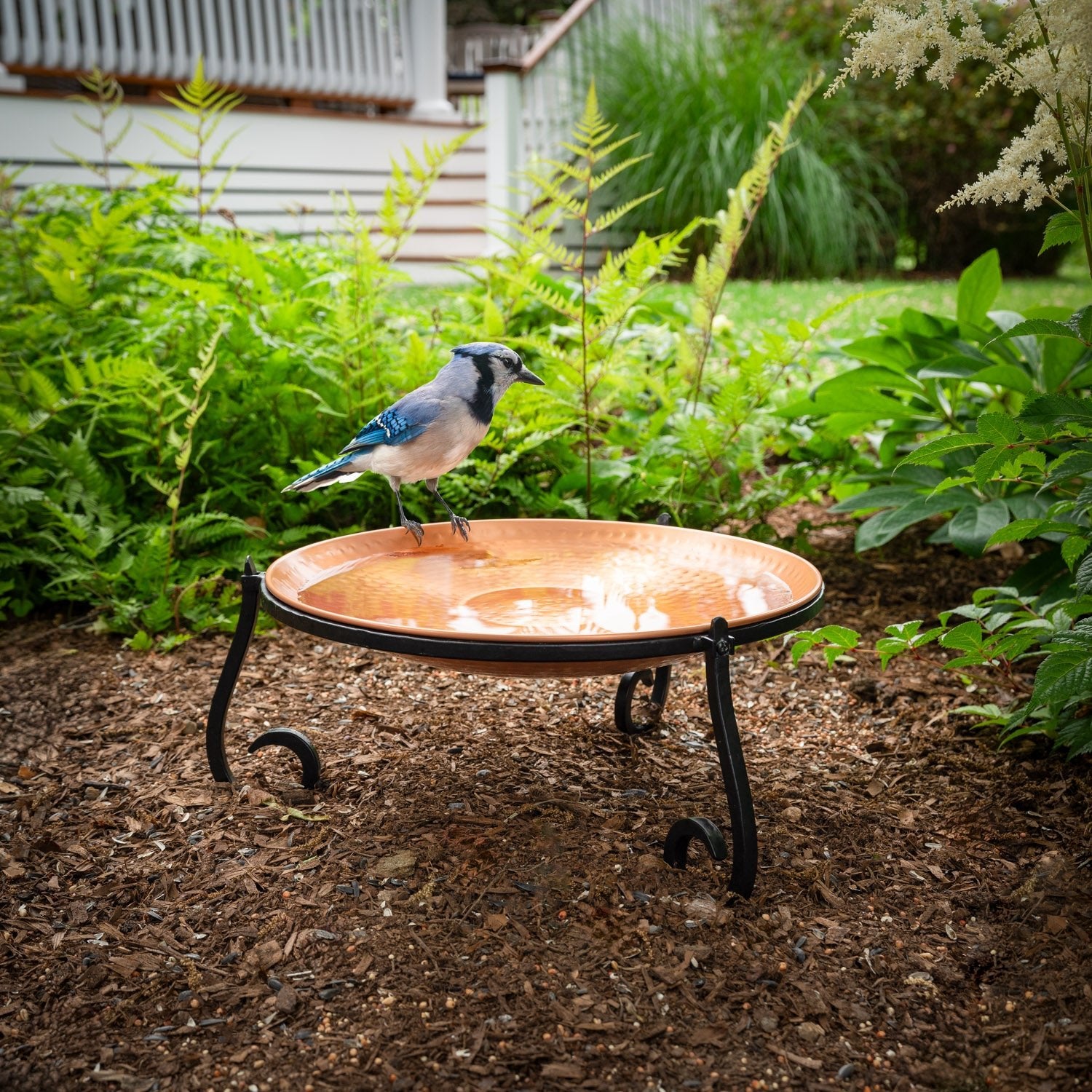 Freestanding Copper Birdbath - Evira
