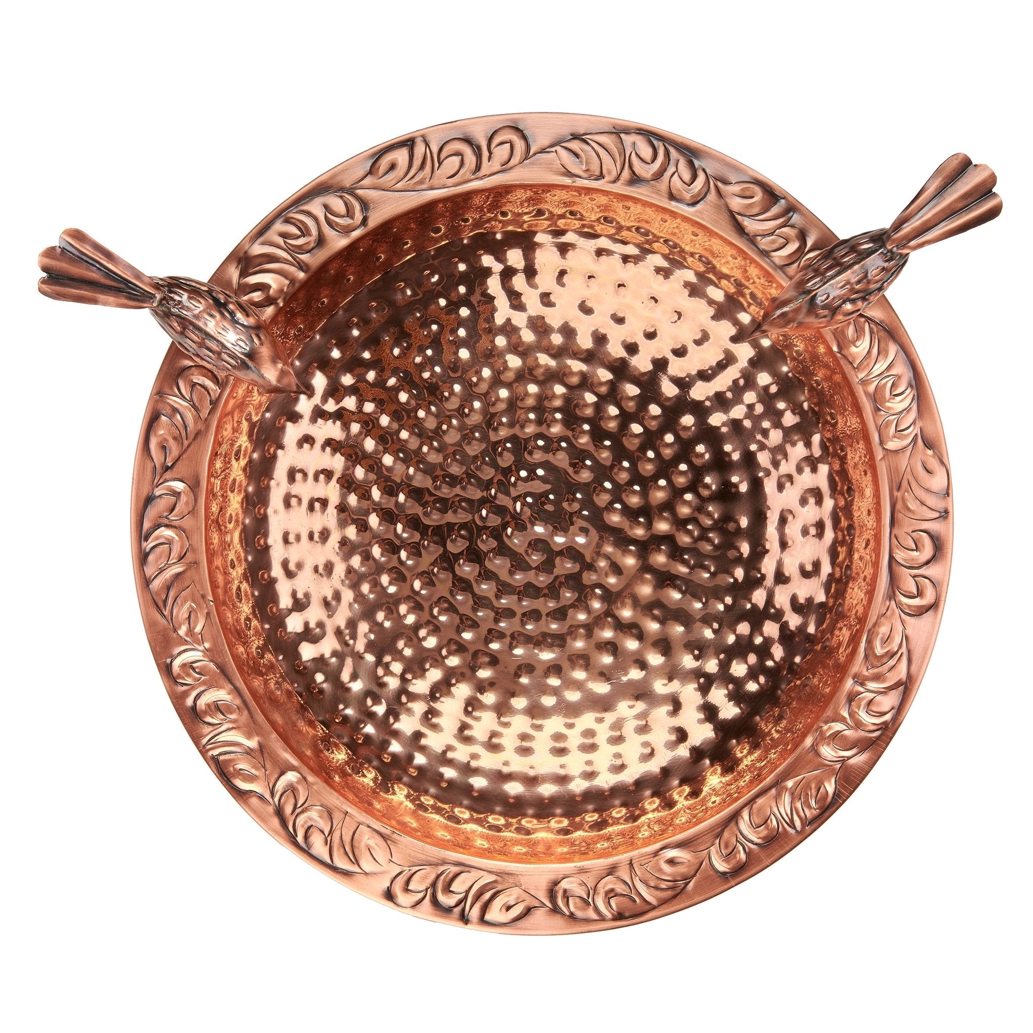 13.5“� Birdbath with Copper Birds and Decorative Garden Pole - Evira