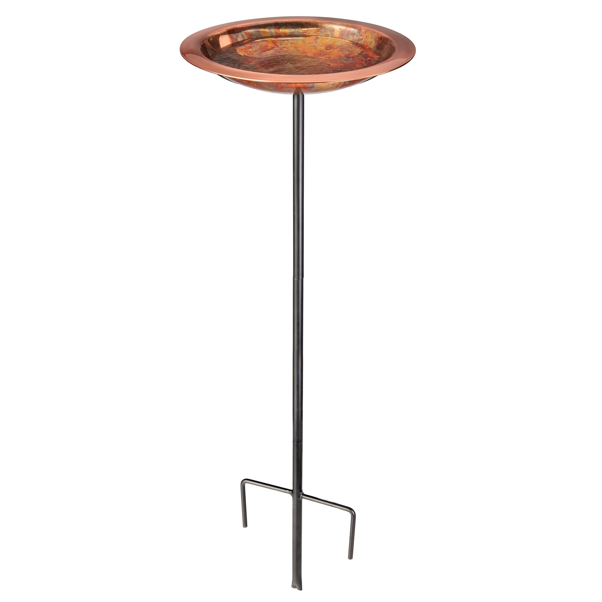13.5“� Fired Finish Birdbath with Garden Pole - Evira