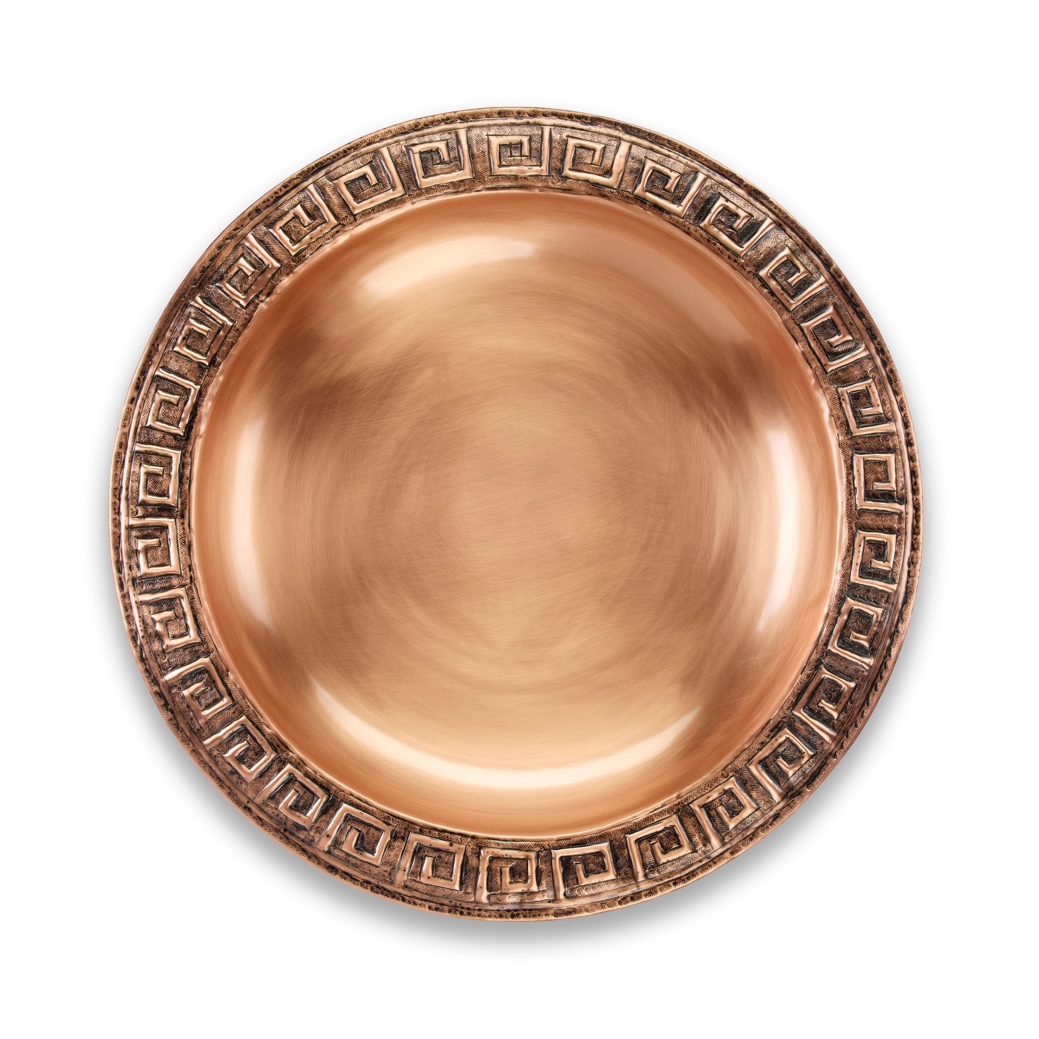 18" Greek-Inspired Copper Birdbath with Garden Pole - Evira