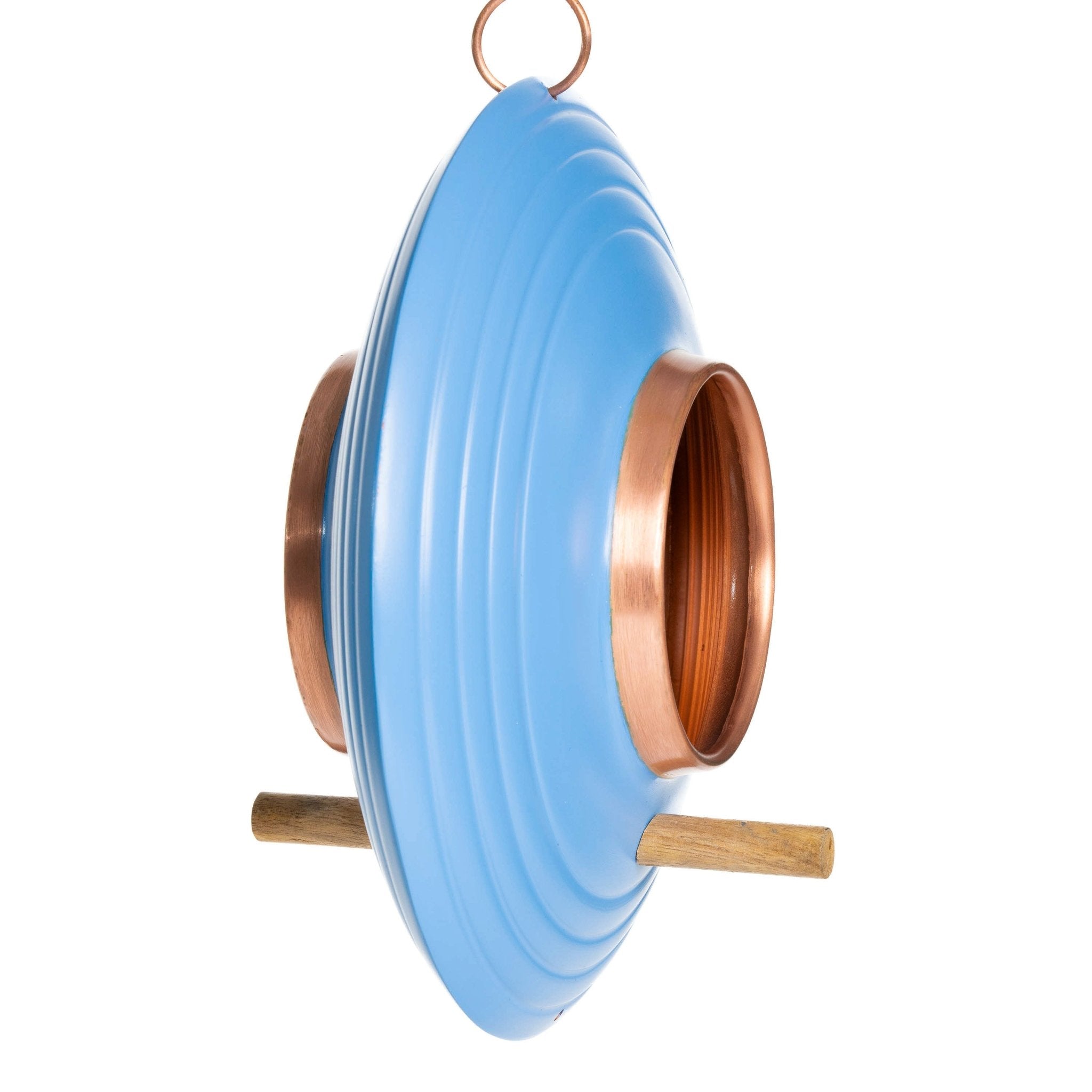 Azure Fly-Thru™ Bird Feeder, Copper Accents, Multiple Perches - Evira