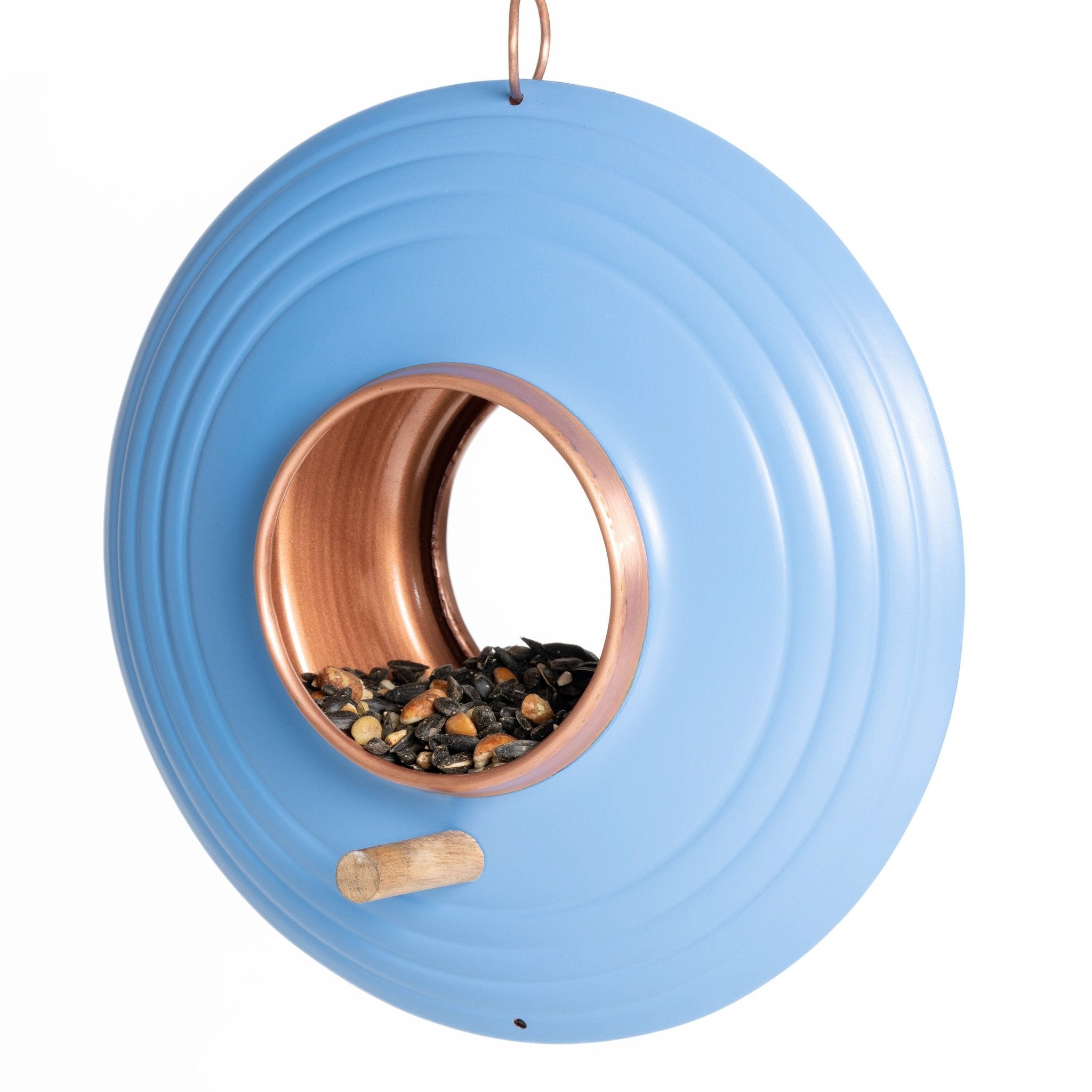 Azure Fly-Thru™ Bird Feeder, Copper Accents, Multiple Perches - Evira