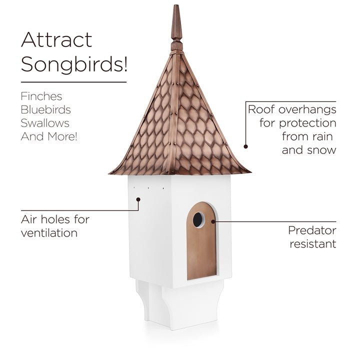 Chateau Bird House “ Diamond Pattern Roof - Evira