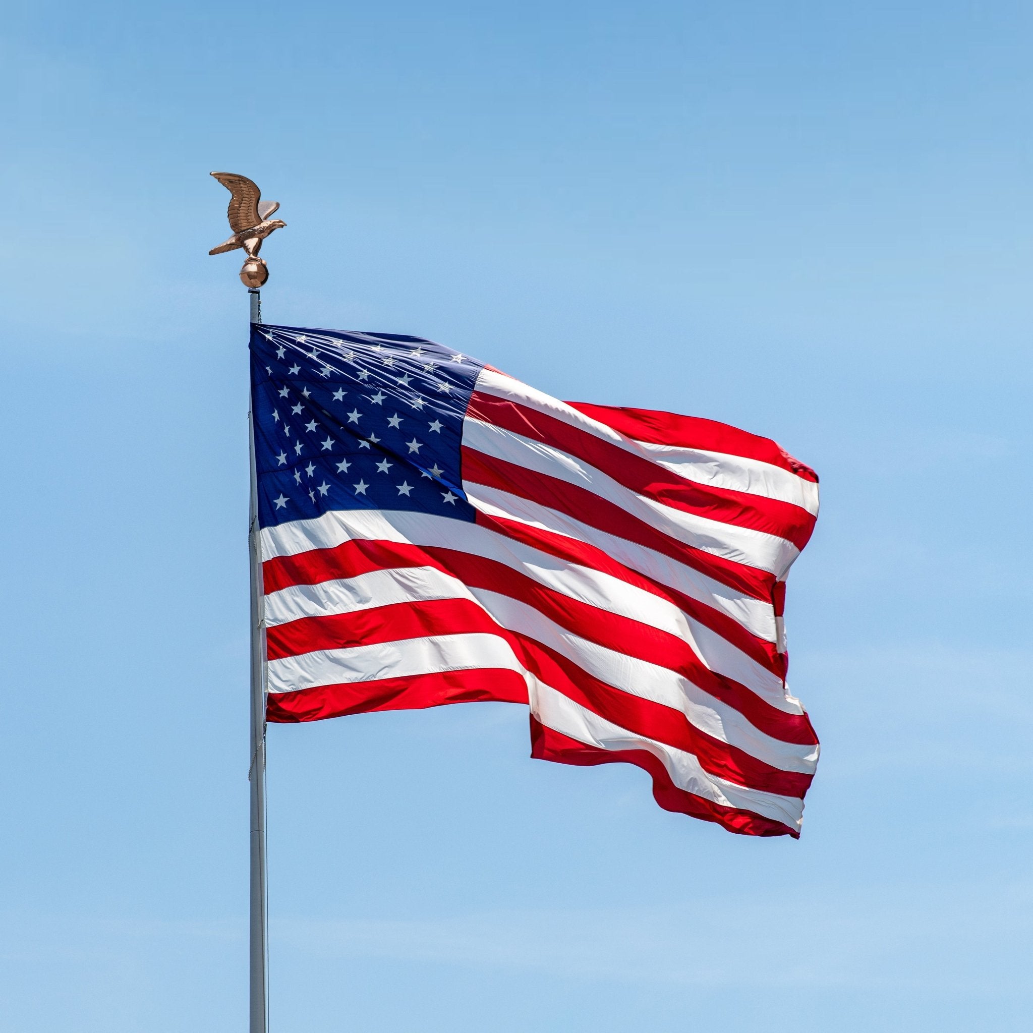 Eagle with Ball Flagpole Topper, 11" Wingspan - Evira