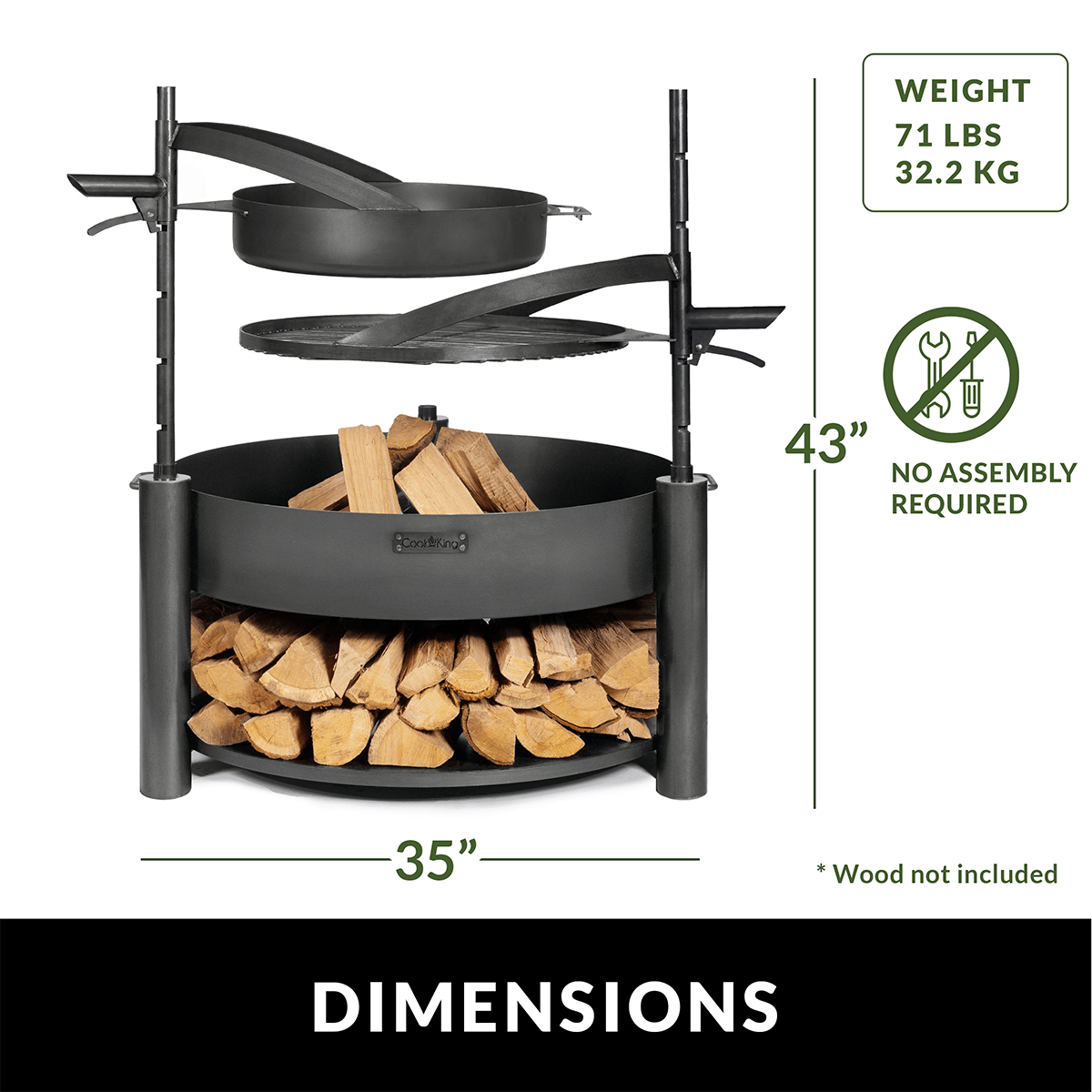 Grand Hearth 32" Grill and Frying Pan Set - Evira