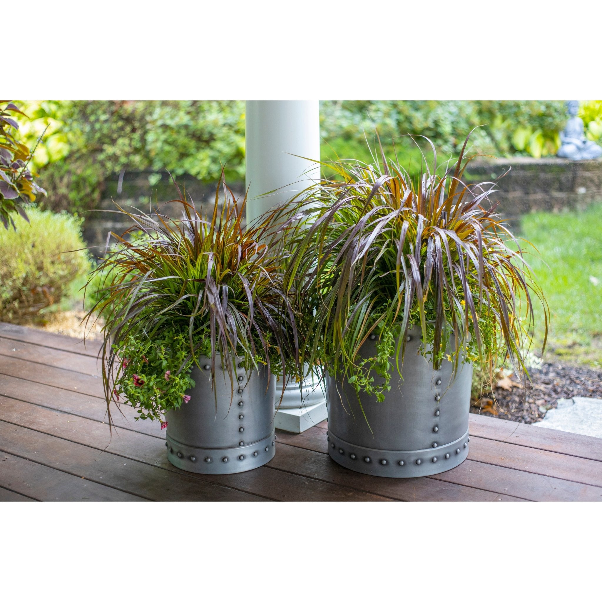 Large Riveted Zinc Planter Set of 2 - Evira