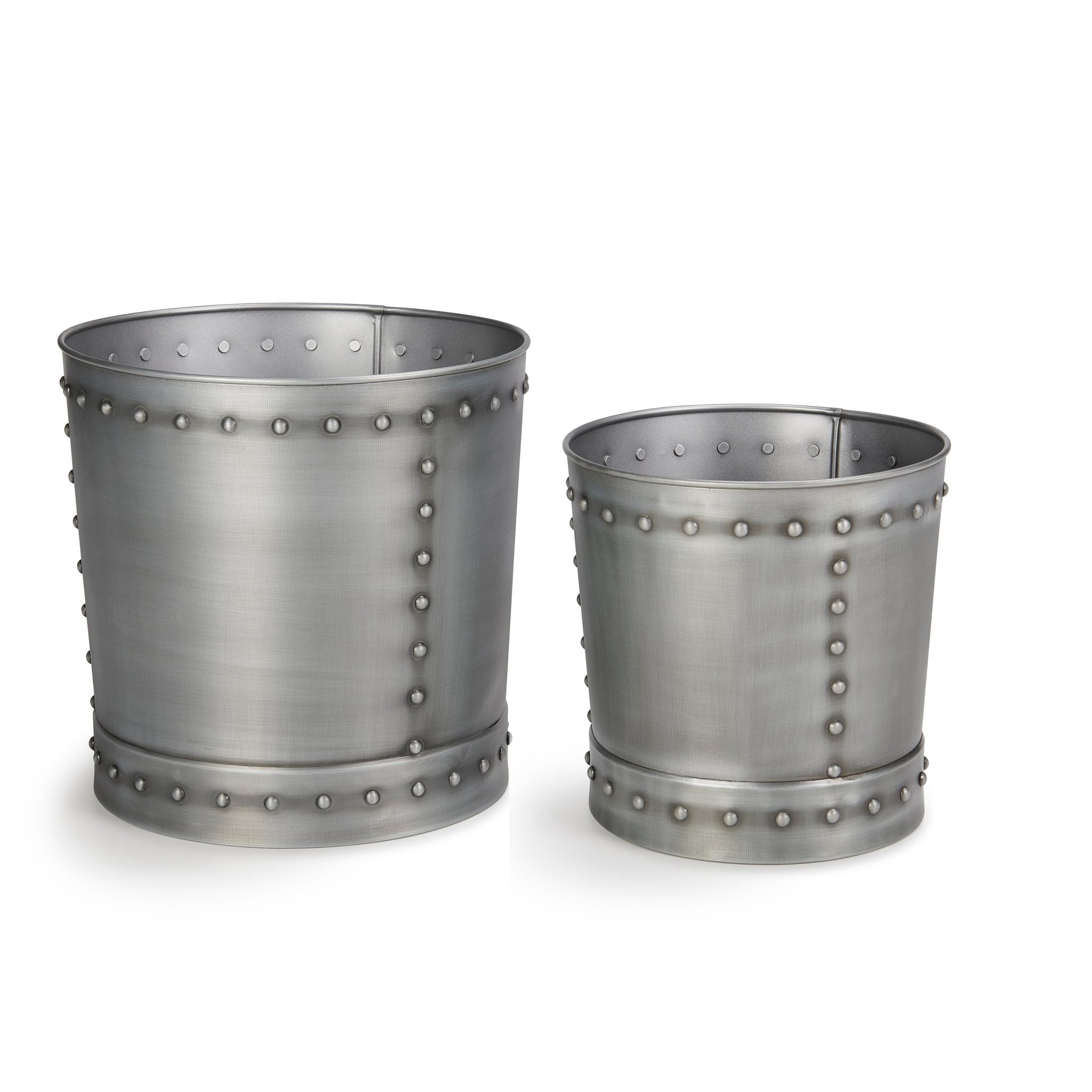 Large Riveted Zinc Planter Set of 2 - Evira