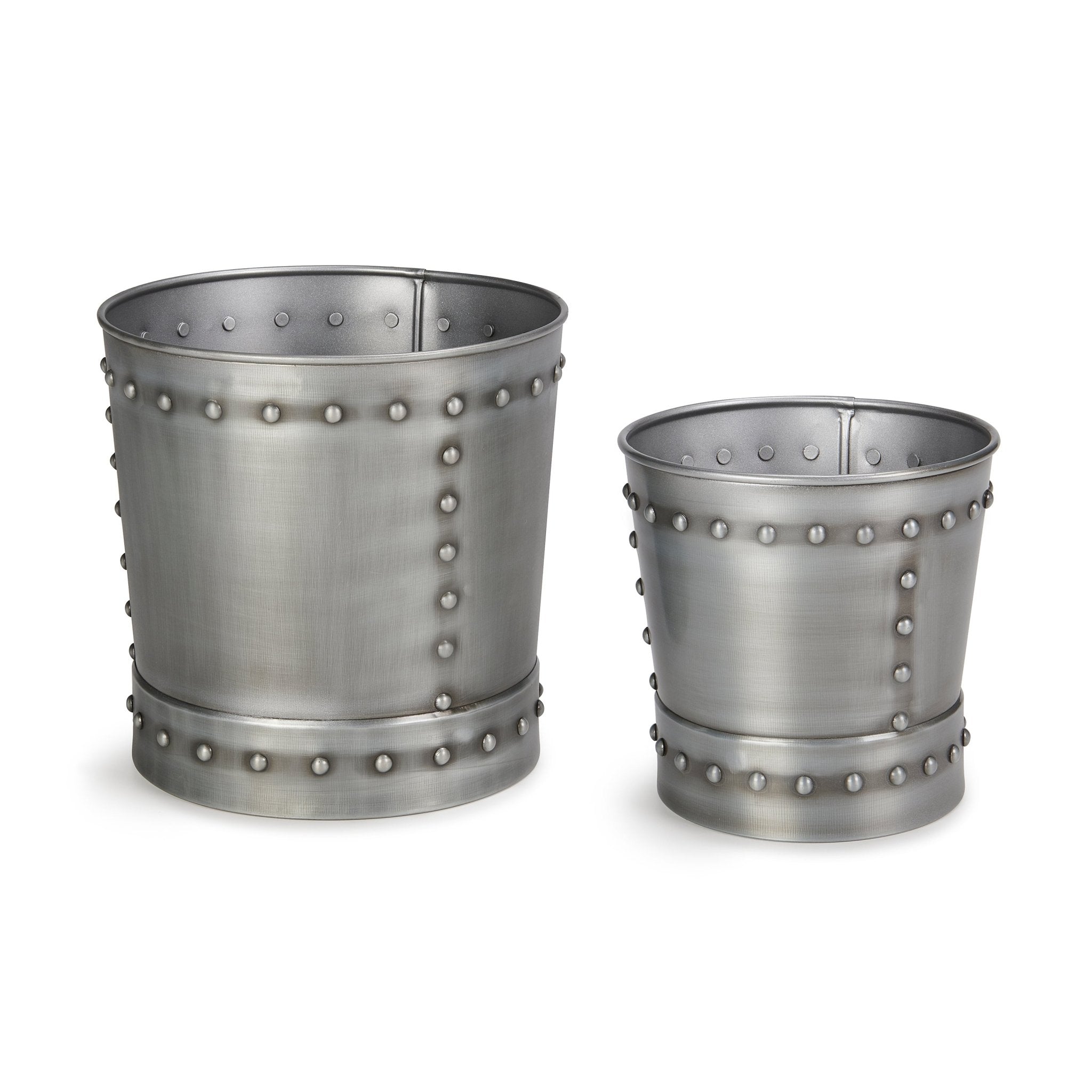 Medium Riveted Zinc Planter Set of 2 - Evira