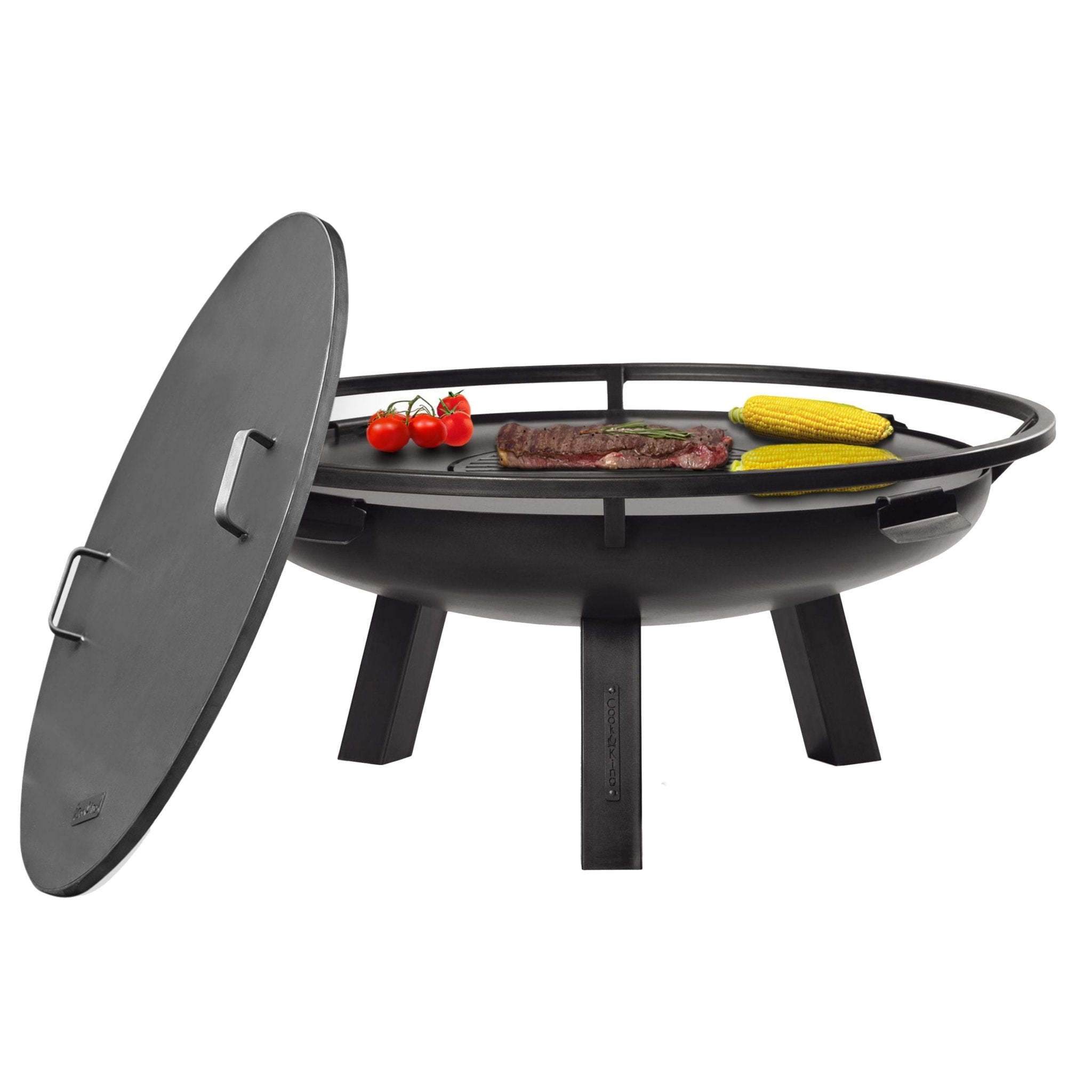 Ember 24" Fire Pit with Grill Plate and Cover Lid - Evira