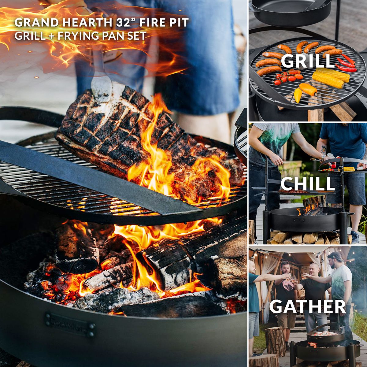 Grand Hearth 32" Grill and Frying Pan Set - Evira