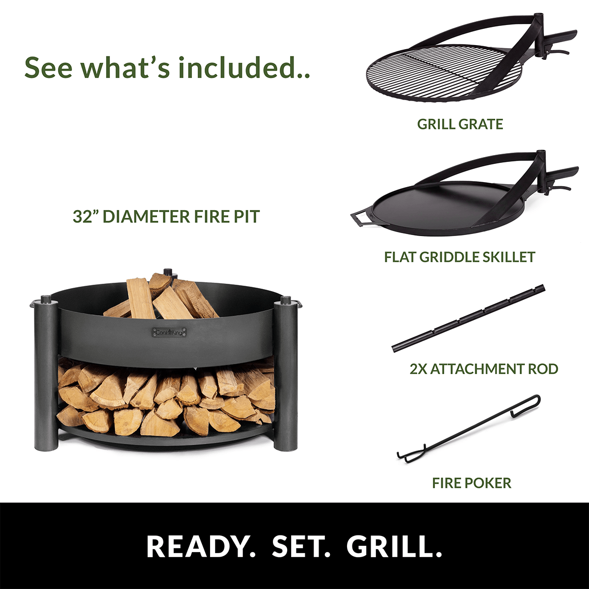 Grand Hearth 32" Grill and Griddle Set - Evira